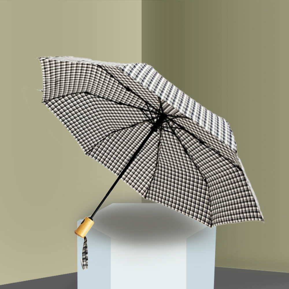 三折簡約格子傘